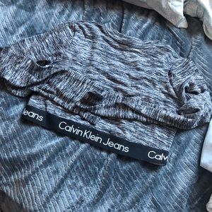 CALVIN KLEIN CROP LONG SLEEVE TOP L